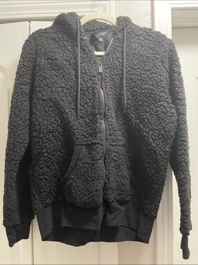 Andrew Marc Black Sherpa Zip Jacket